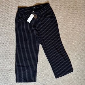 NWT Eileen Fisher navy wide leg crop pants